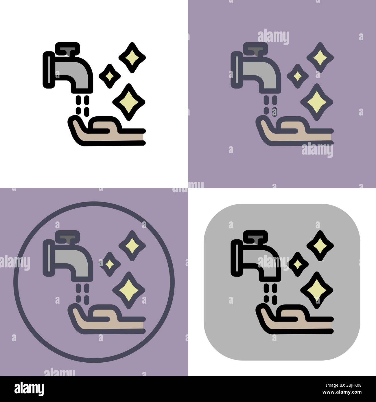 Symbol Hände waschen – Vektor-Illustration waschen Hände reinigen. Stock Vektor