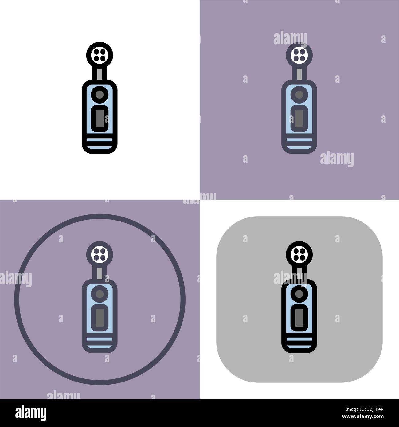 Elektrische Zahnbürste Symbol - elektrische Zahnbürste für die menschliche Hygiene Behandlung und Putzzahnvektor Illustration. Stock Vektor