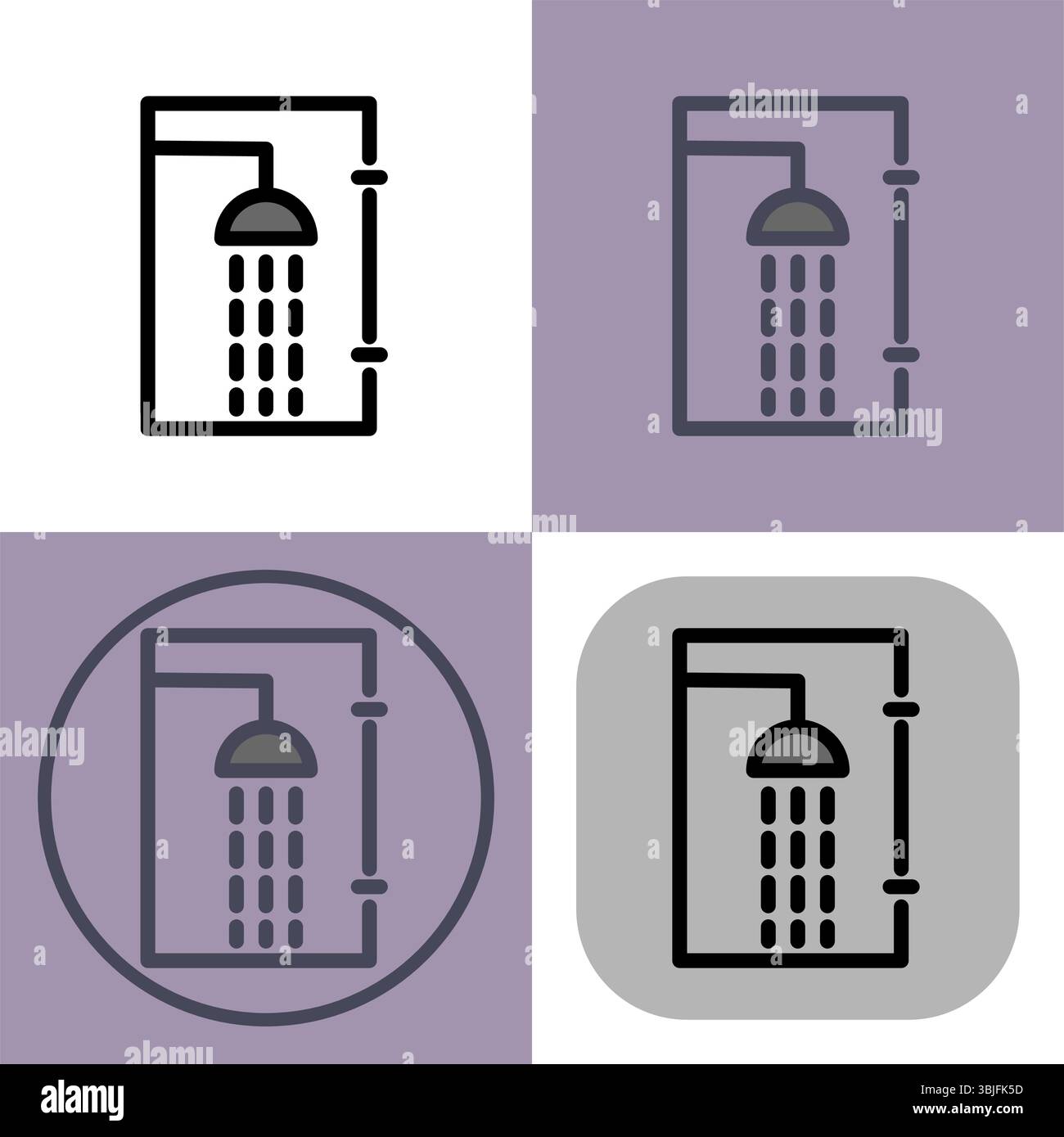 Symbol Duschkabine - Dusche, um eine saubere Vektorillustration zu erhalten. Stock Vektor