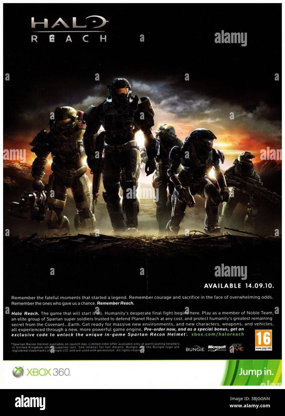 2010 Halo REACH Videospiel von Bungie Ad Stockfoto