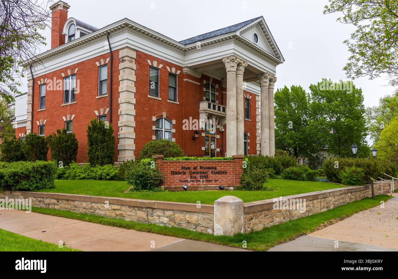 Cheyenne, Wyoming – 26. Mai 2025: Das ehemalige Herrenhaus der Gouverneure, lokal bekannt als Historic Governors’ Mansion in Cheyenne, Wyoming Stockfoto