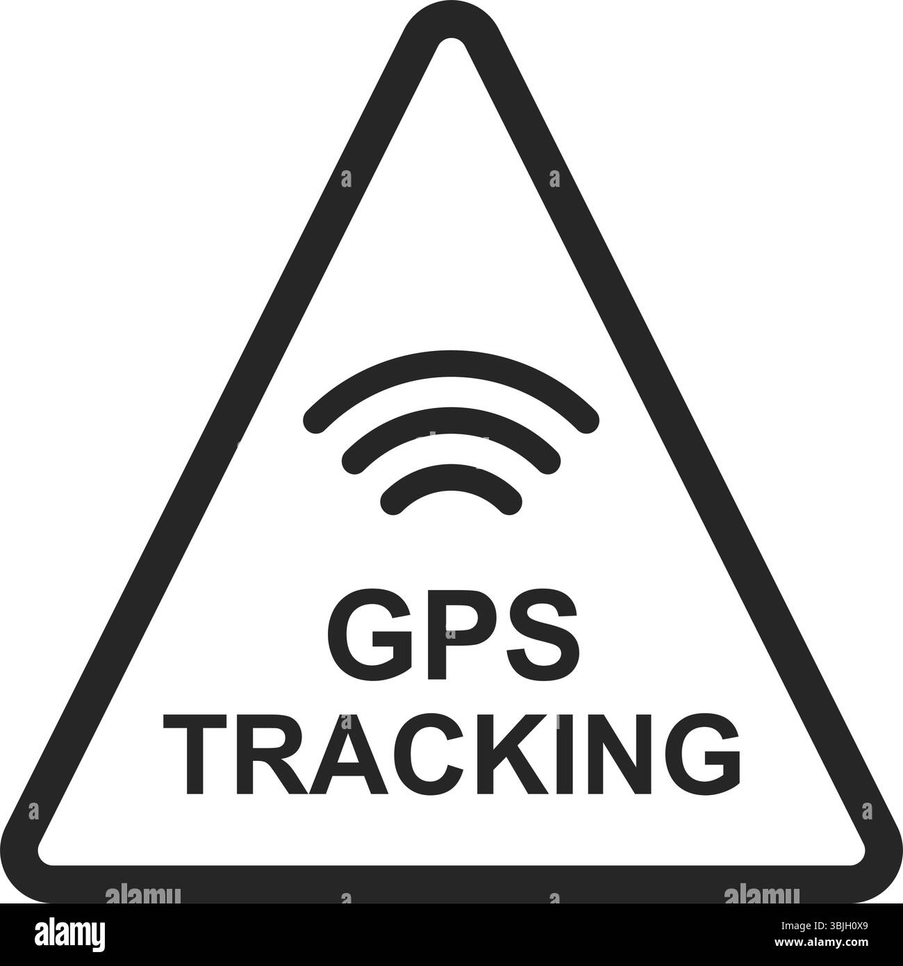 GPS-Satellitenverfolgung Warnschild Vektor Stock Vektor
