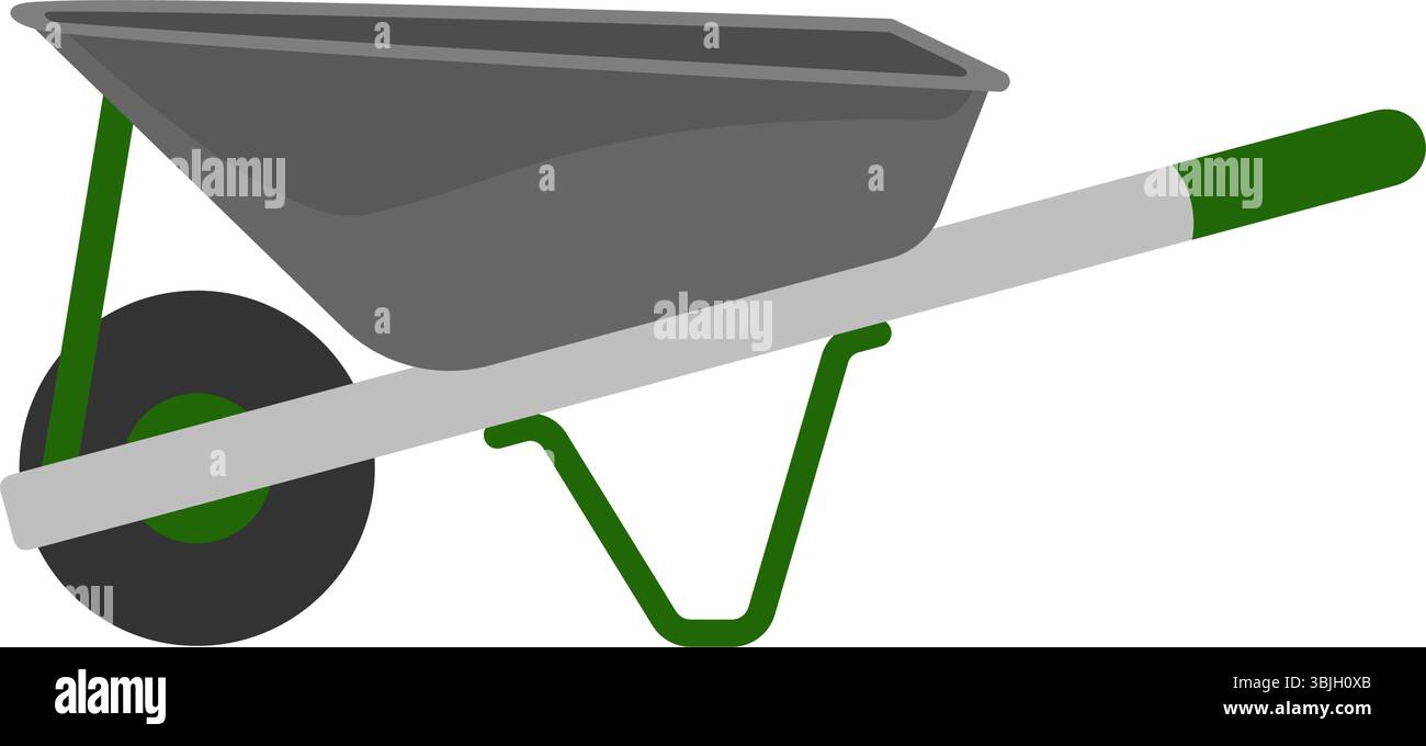 Schubkarre als flache Vektorillustration Stock Vektor