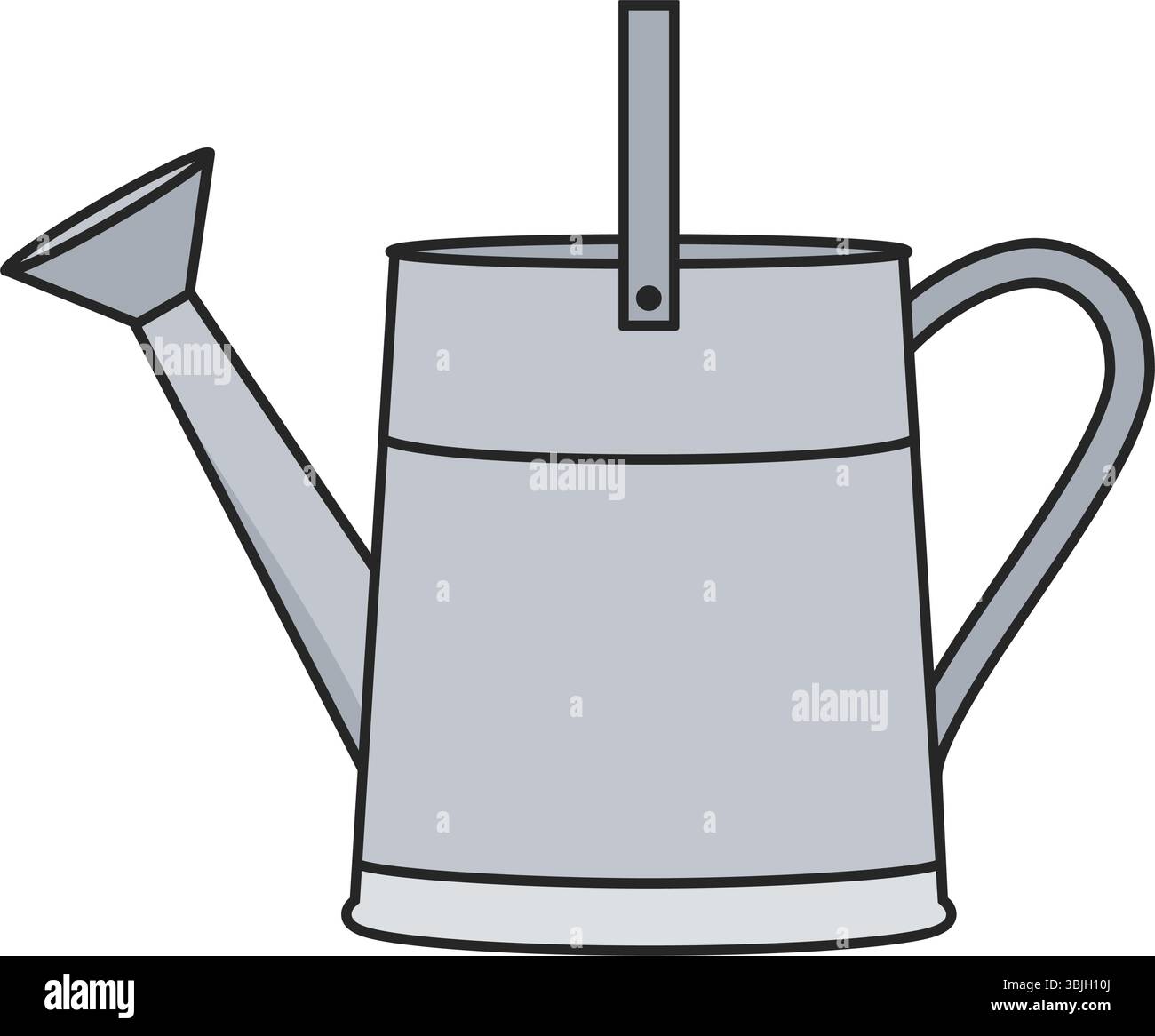 Metallbewässerung Dose Gartenwerkzeug als flache Design-Vektor-Illustration Stock Vektor