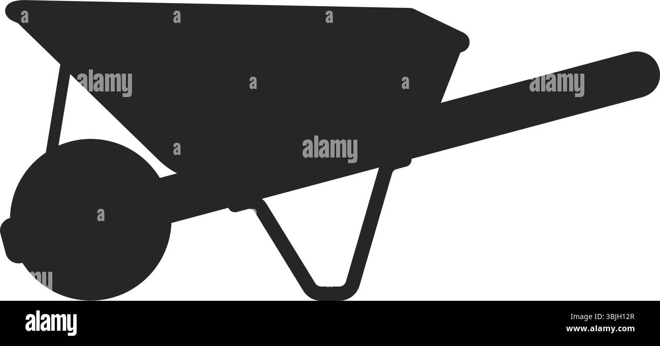 Schubkarre als Silhouettenvektorsymbol Stock Vektor