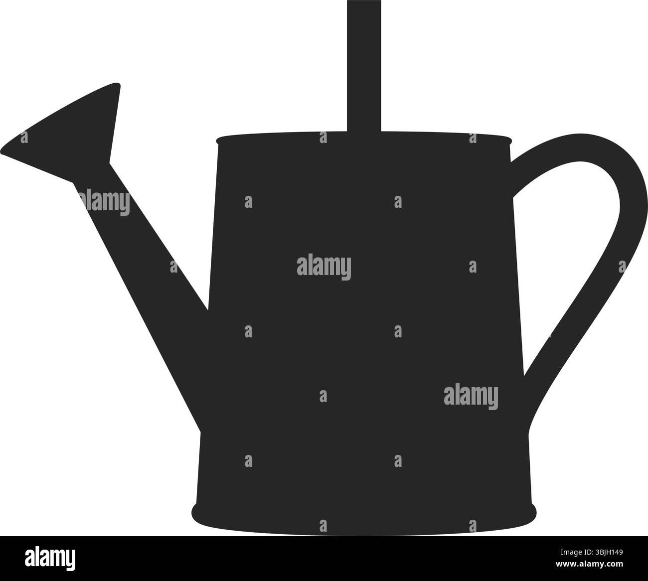 Metallbewässerung kann Gartenwerkzeug als Silhouettenvektor-Symbol Stock Vektor