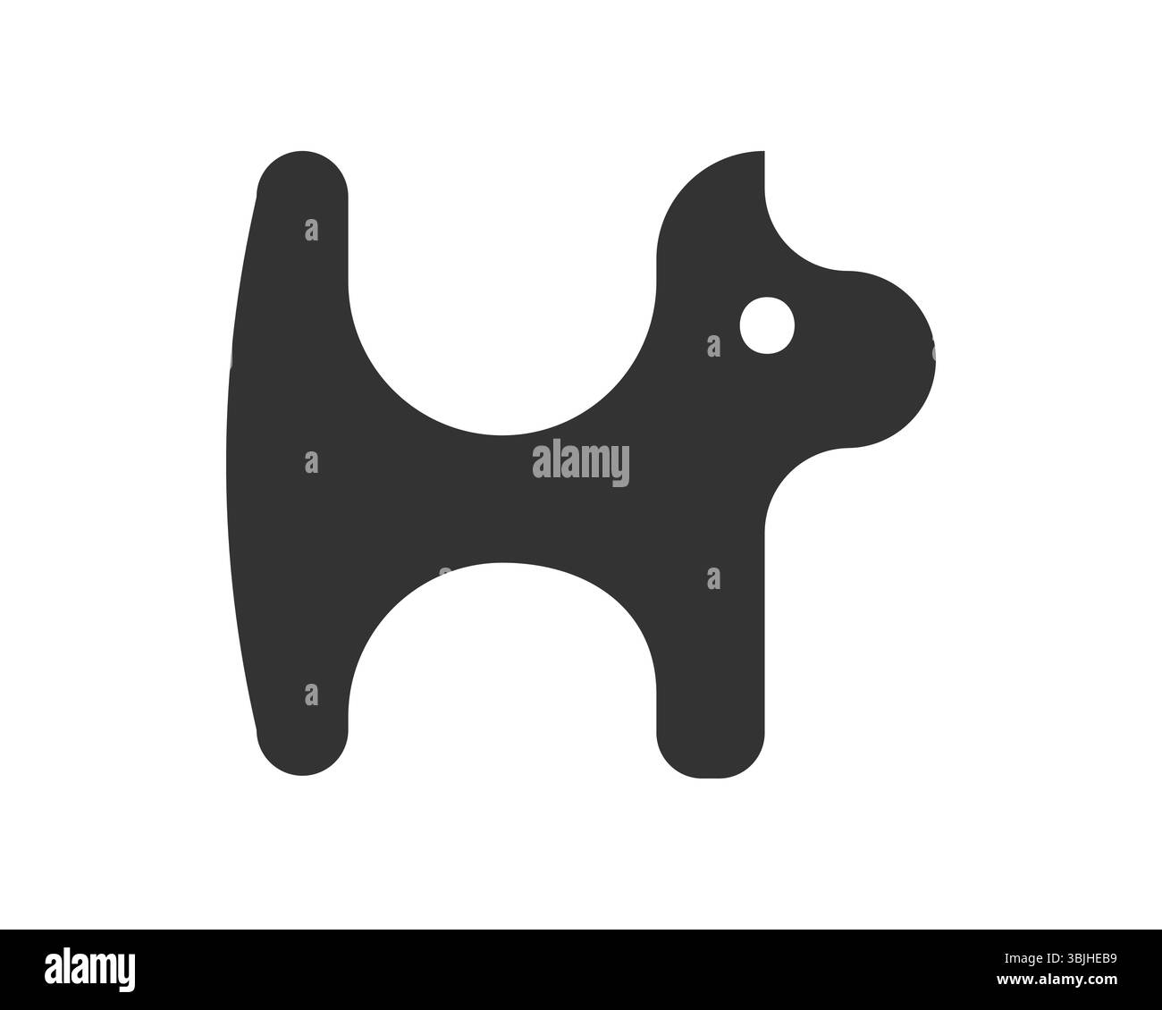 Elegante Katzensilhouette, minimalistisches Design. Ideal für Haustierdienste, Tierkliniken oder kreative Projekte, die eine katzenartige Berührung benötigen. Modern, sauber und Stock Vektor