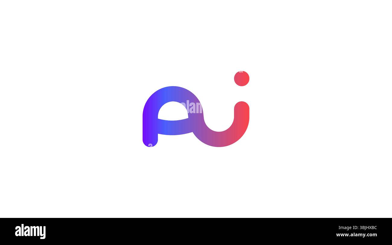KI Color Fusion Logo Monogramm Design für Tech, Chatbot, Virtual Assistant, neuronales Netzwerk, SaaS, intelligentes digitales Tool für den Start der Kommunikation Stock Vektor