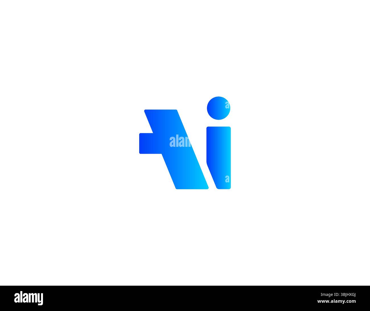 KI-Logo-Monogramm-Design für Tech, Chatbot, Virtual Assistant, neuronales Netzwerk, SaaS, Intelligentes Digitales Tool. Perfekt für die Inbetriebnahme eines Kommunikationssystems Stock Vektor