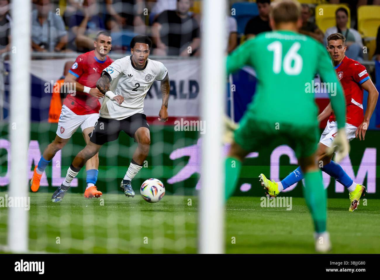 Nnamdi Collins (Deutschland U21) während des UEFA-U21-Spiels der Slowakei 2025 zwischen der Tschechischen Republik U21 2-4 Deutschland U21 im DAC Arena Stadium am 15. Juni 2025 in Dunajska Streda, Slowakei. Stockfoto