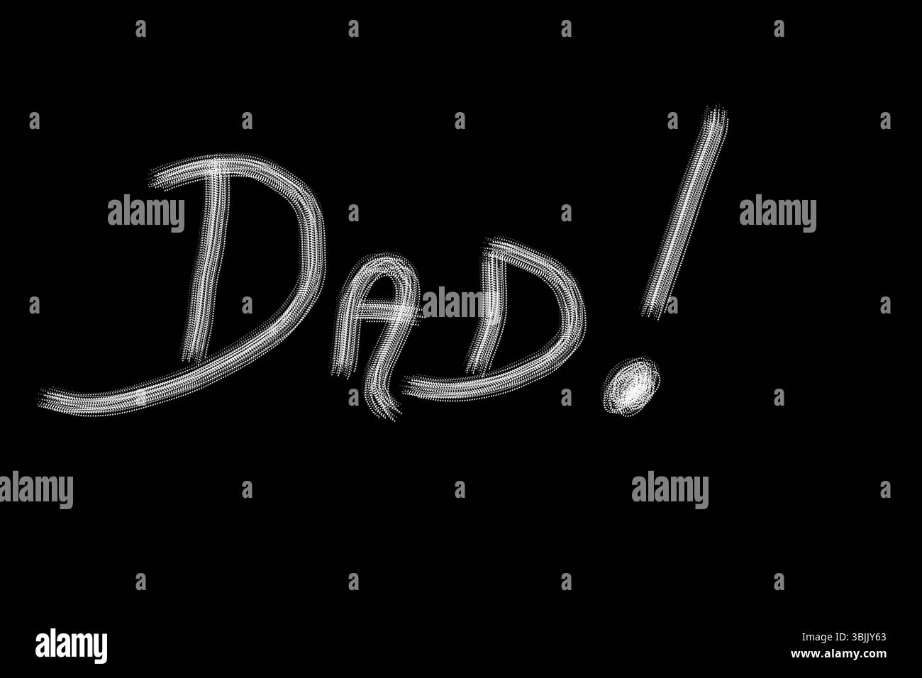Das Wort, das Dad mit Computerpinsel auf schwarzem Hintergrund geschrieben hat. Abbildung. Hintergrund Stockfoto