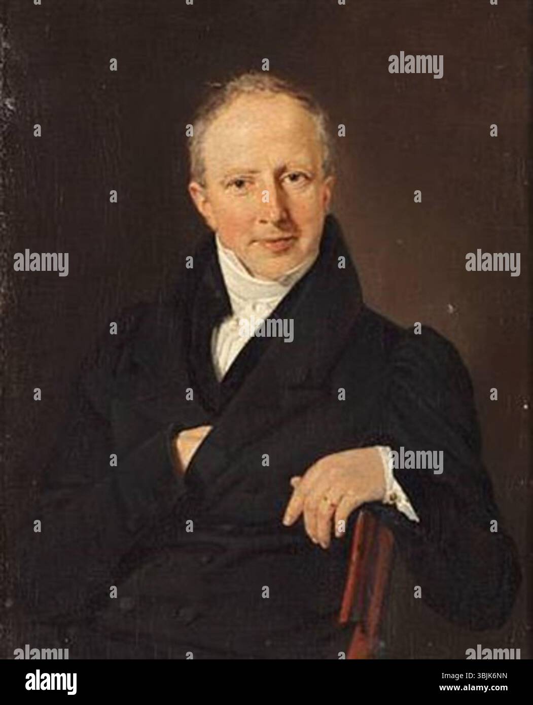 Porträt von Christian Albrecht Jensen (1792–1870) aus dem Jahr 1833 mit Andreas Peter Thomsen, dem Vorsitzenden Richter, in formeller Kleidung. Stockfoto