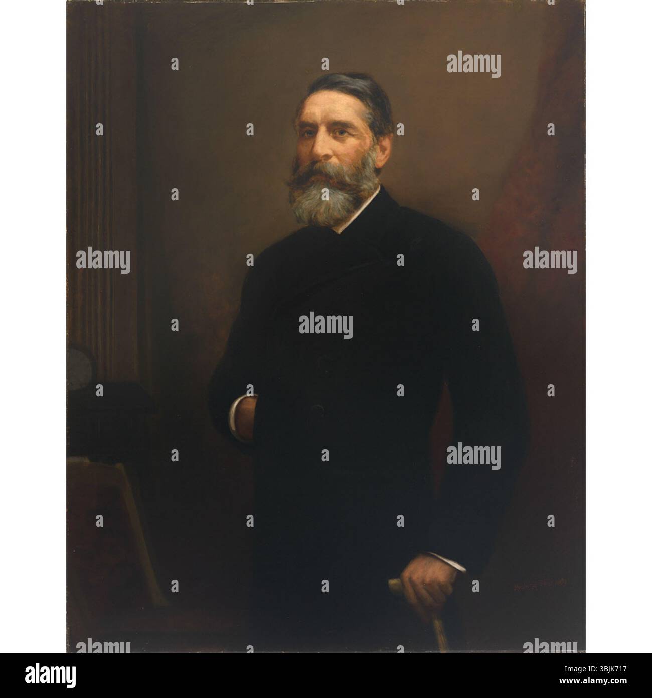 Ölporträt von John Horsburgh aus dem Jahr 1889 mit James Paris Lee, einem bekannten Schusswaffendesigner. Das Werk ist Öl auf Leinwand und befindet sich in der National Portrait Gallery. Stockfoto