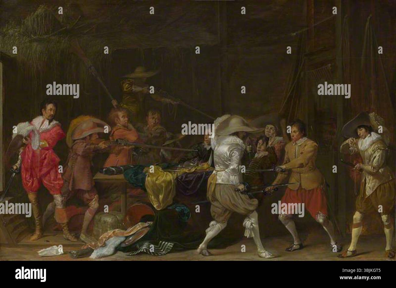 Duyster, Willem Cornelisz.; Soldaten kämpfen um Booty in einer Scheune; The National Gallery, London; http://www.artuk.org/artworks/soldiers-fighting-over-booty-in-a-barn-115330 Stockfoto