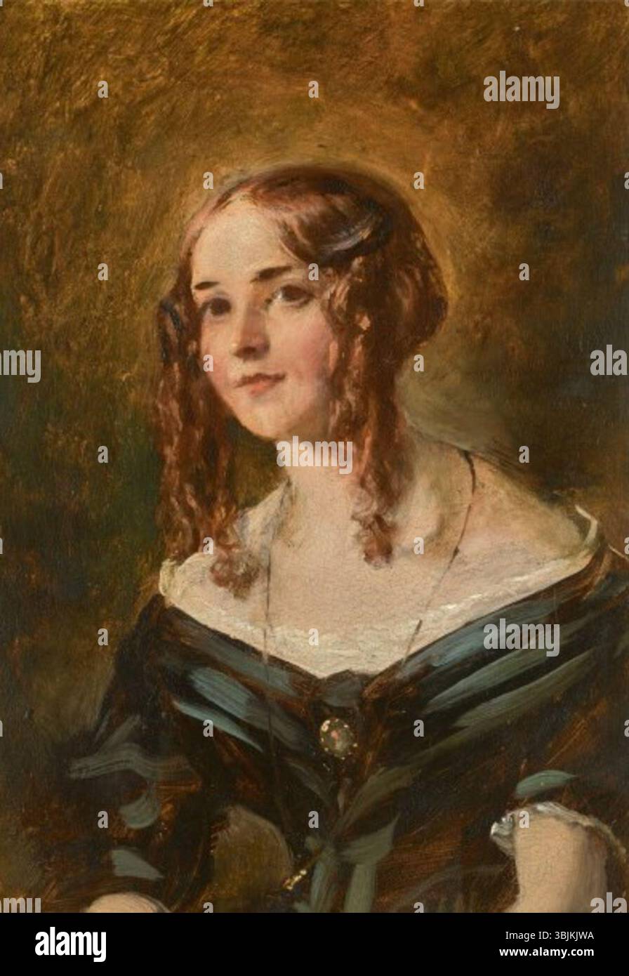 Portrait of Elizabeth Singleton ist ein Ölgemälde von William Etty, R.A., das eine detaillierte und klassische Darstellung von Elizabeth Singleton zeigt, die Ettys Stil widerspiegelt und das Wesen des Motivs einfängt. Stockfoto