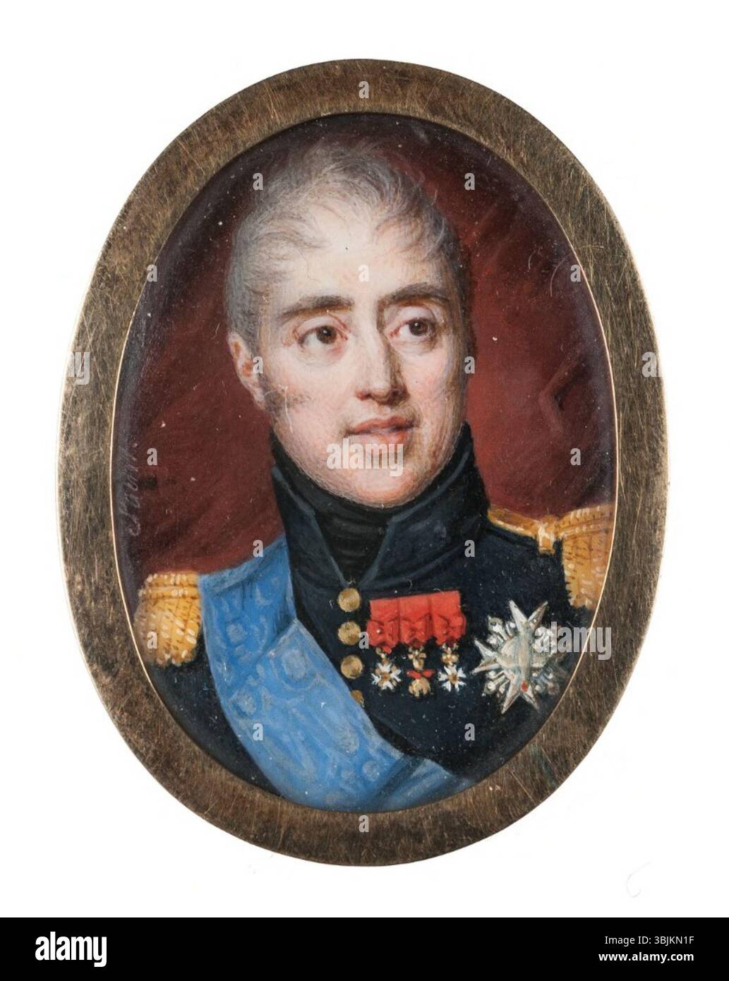 Das Gemälde von Daniel Saint aus dem 18. Jahrhundert von Karl X., König von Frankreich und Navarra, zeigt den Monarchen in königlicher Kleidung. Das Werk ist ein Beispiel für klassische Porträts und befindet sich im Nationalmuseum. Stockfoto