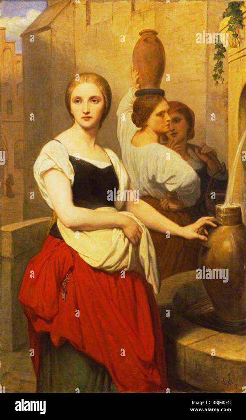 Scheffer, Ary; Margaret am Brunnen; The Wallace Collection; http://www.artuk.org/artworks/margaret-at-the-fountain-209293 Stockfoto