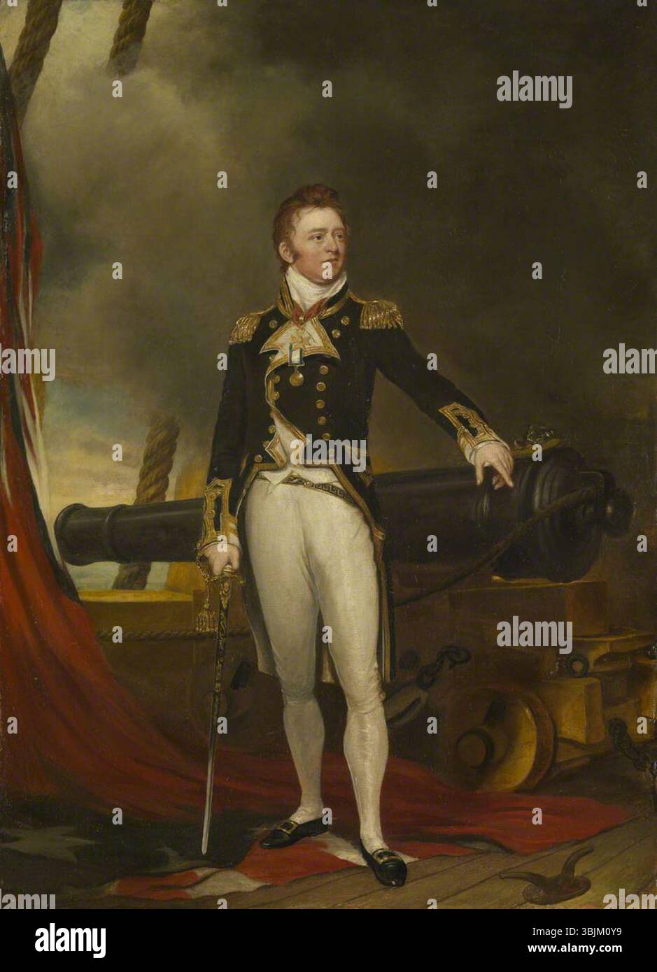 Lane, Samuel; Captain Sir Philip Bowes Vere de Broke (1776–1841); National Maritime Museum; http://www.artuk.org/artworks/captain-sir-philip-bowes-vere-de-broke-17761841-174937 Stockfoto