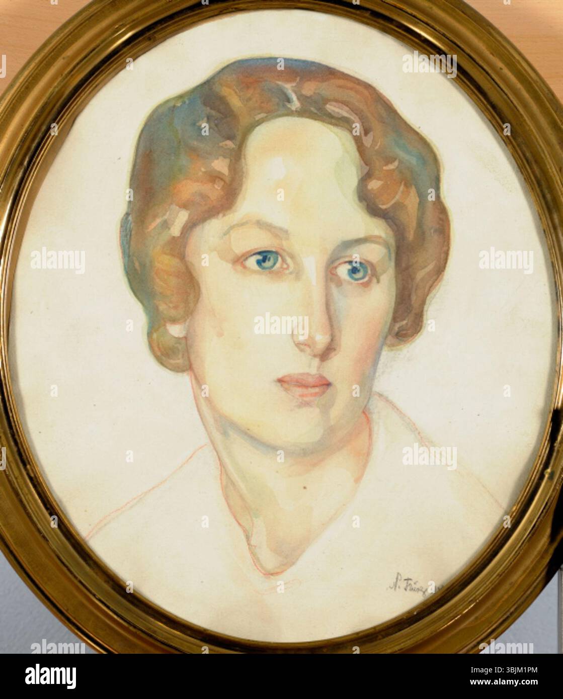 Nikolai Triik (1884–1940) malte „PRL. Metsa portree' 1918 mit Aquarell auf Papier. Das Bildmaterial ist ein Porträt, das sich auf den Gesichtsausdruck und die Form des Motivs konzentriert. Stockfoto