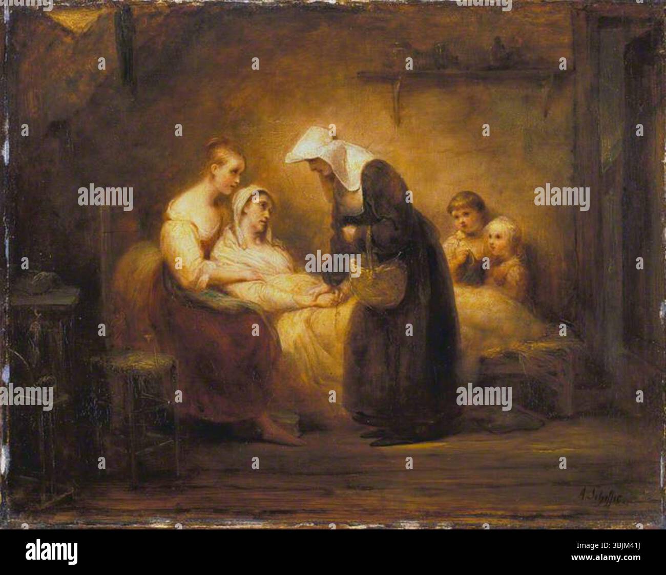 Scheffer, Ary; The Sister of Mercy; The Wallace Collection; http://www.artuk.org/artworks/the-sister-of-mercy-209658 Stockfoto