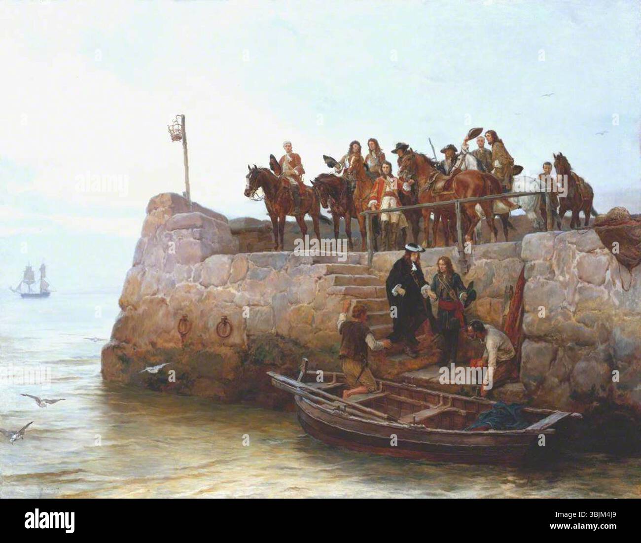 Gow, Andrew Carrick; A Lost Cause: Flucht von König Jakob II. Nach der Schlacht am Boyne; Tate; http://www.artuk.org/artworks/a-lost-cause-flight-of-king-james-ii-after-the-battle-of-the-boyne-198987 Stockfoto