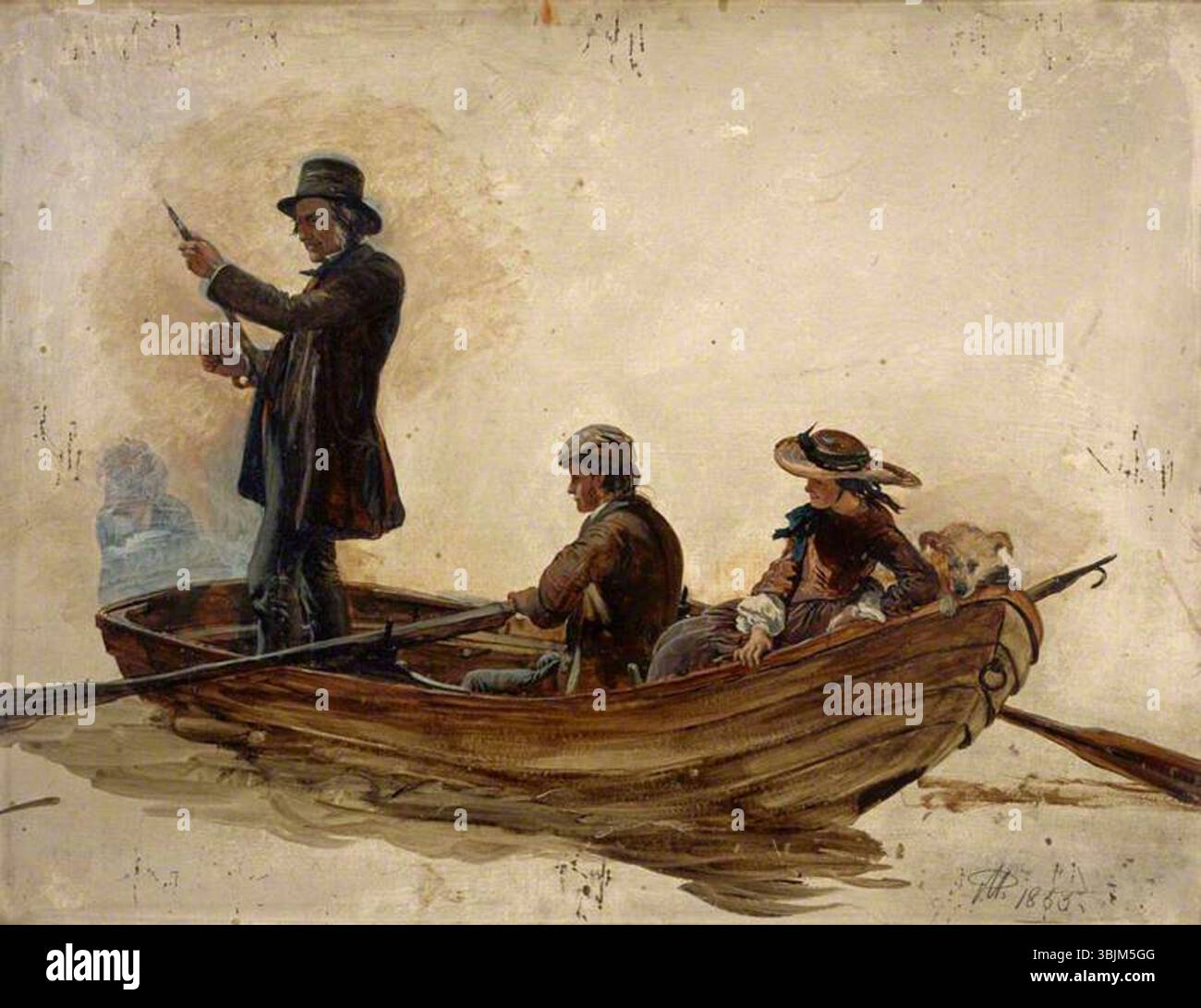 Harvey, George; Reverend Thomas Guthrie (1803–1873), Prediger und Philanthrope mit seinen Kindern Patrick und Anne, Fishing on Lochlee; National Galleries of Scotland; http://www.artuk.org/artworks/reverend-thomas-guthrie-18031873-preacher-and-philanthropist-with-his-children-patrick-and-anne-fishing-on-lochlee-212462 Stockfoto
