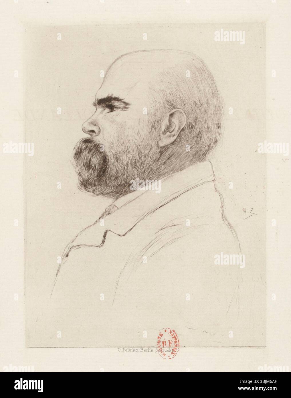 Paul Verlaine von Philippe Zilcken ist ein Porträt des französischen Dichters aus dem Jahr 1893. Die Zeichnung basiert auf einer Studie von Jan Toorop und erfasst Verlaines intellektuelles und künstlerisches Verhalten. Stockfoto