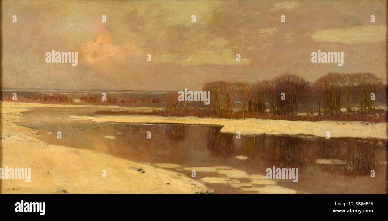 Eenzaamheid (Einsamkeit) von Louis Willem van Soest (1867–1948) ist ein Ölgemälde, das die Einsamkeit darstellt. Die Szene zeichnet sich durch eine individuelle Figur aus, die wahrscheinlich in einer weiten oder kargen Landschaft isoliert ist und die emotionale Tiefe der Isolation widerspiegelt. Stockfoto