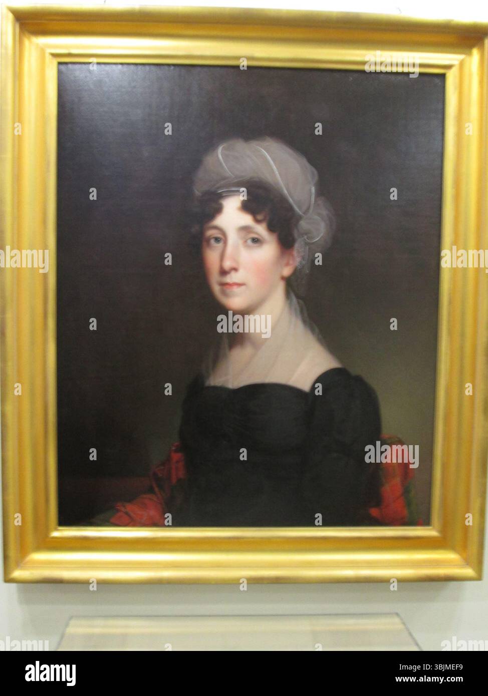 Dieses Porträt von Rembrandt Peale, um 1809, zeigt Margaret Maria Livingston. Peale ist bekannt für seine außergewöhnliche Technik und fängt Livingston mit Details und Anmut ein und zeigt den Sitter auf eine ausgefeilte und raffinierte Weise. Stockfoto