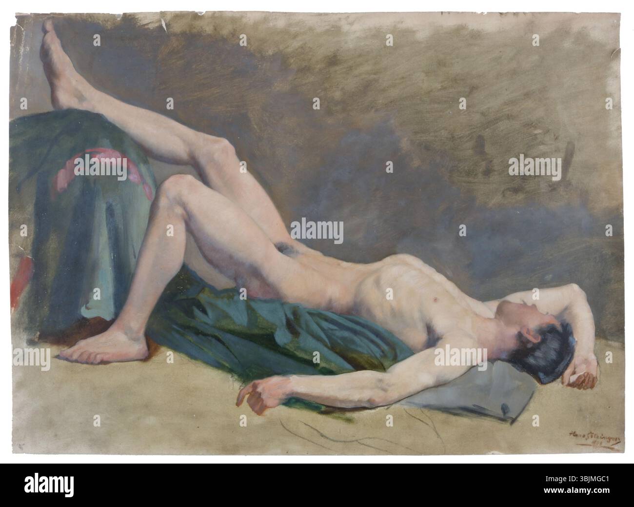 Diese 1888 oder 1898 von Hans Götzinger erstellte Grafik veranschaulicht das frühe Interesse des Künstlers an feinen Linien und komplizierten Details. Die Arbeit, die im späten 19. Jahrhundert entstanden ist, veranschaulicht seine technische Präzision. Stockfoto