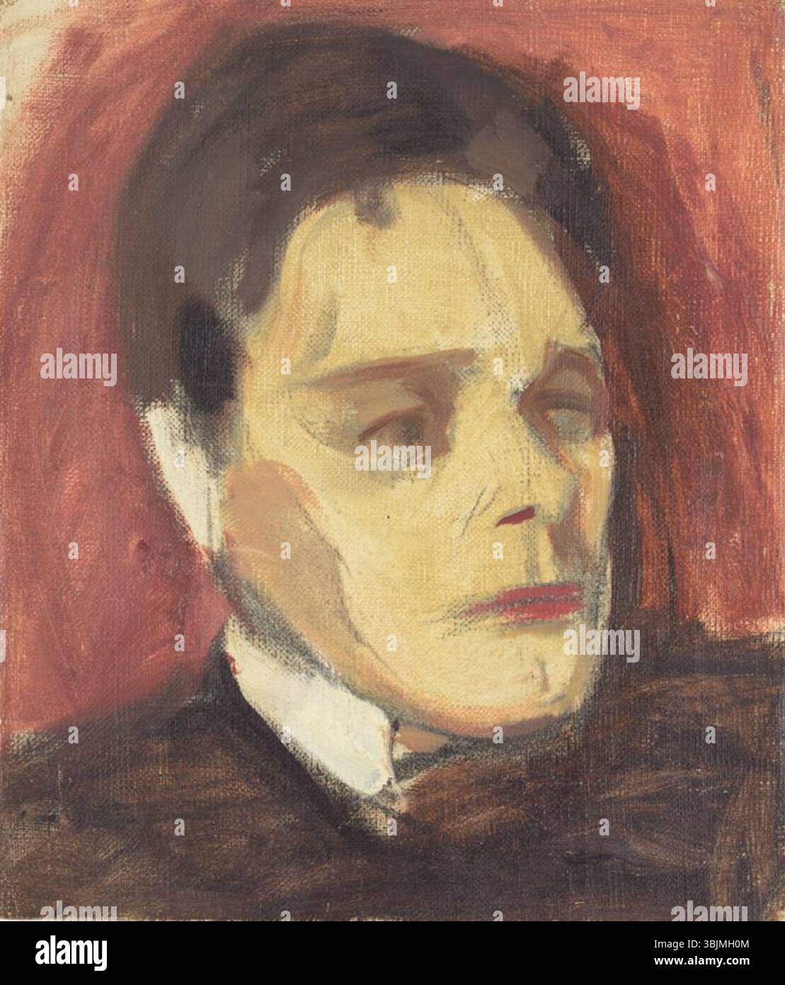 Diese Öl-auf-Leinwand-Porträtstudie von Nikolai Triik zeigt estnische Porträttechniken und künstlerische Studien des frühen 20. Jahrhunderts. Stockfoto