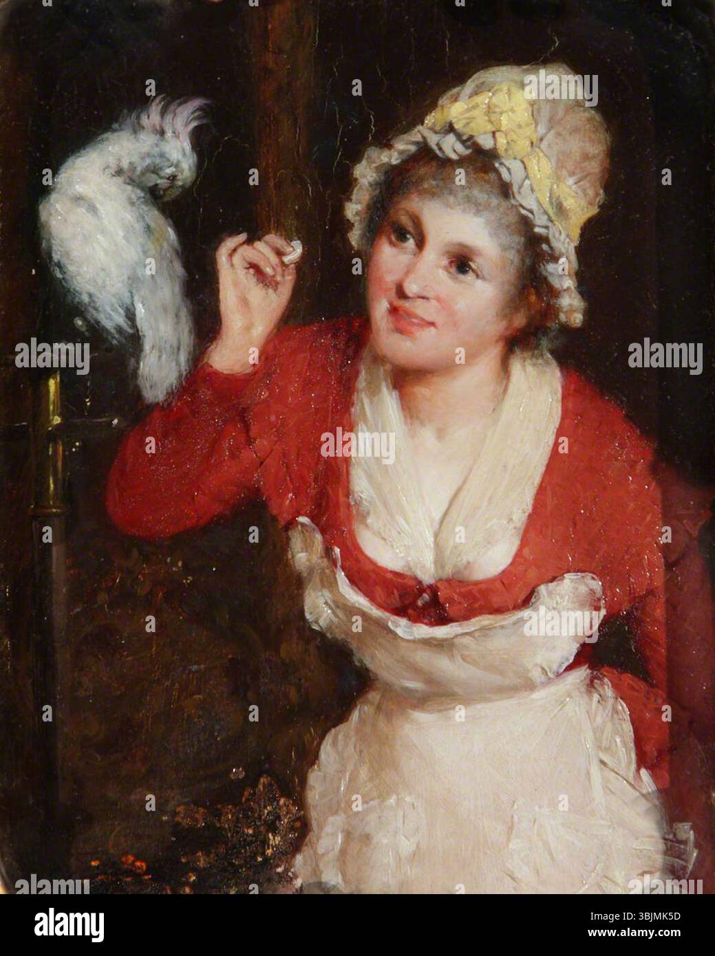 Wimmer, Rudolf; Girl Feeding a Paprot; National Trust, Wightwick Manor; http://www.artuk.org/artworks/girl-feeding-a-parrot-131477 Stockfoto