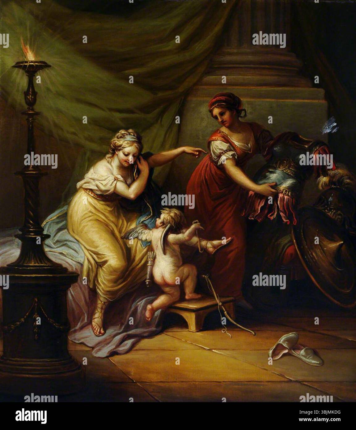 Zucchi, Antonio; Cupid bereitet Venus auf eine amouröse Begegnung mit dem Mars vor; National Trust, Nostell Priory; http://www.artuk.org/artworks/cupid-preparing-venus-for-an-amorous-encounter-with-mars-170690 Stockfoto