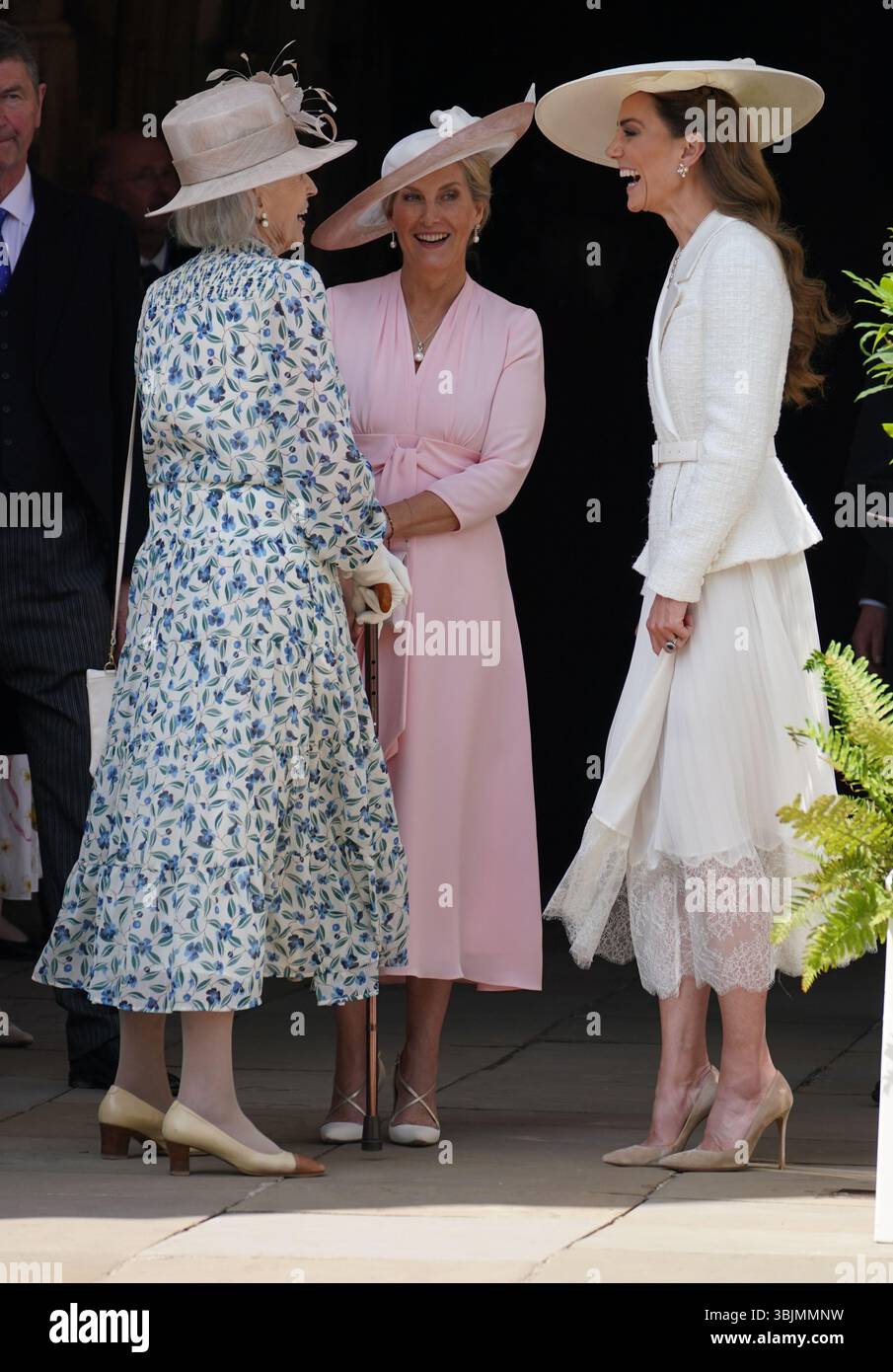 Die Herzogin von Edinburgh und die Prinzessin von Wales nehmen an dem jährlichen Order of the Garter Service in der St George's Chapel in Windsor Castle Teil. Bilddatum: Montag, 16. Juni 2025. Stockfoto