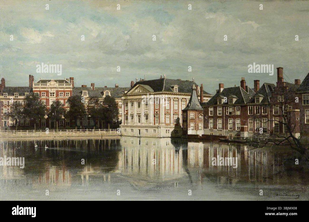 Klinkenberg, Karel; Blick auf den Haag (Mauritshuis und Teil des Binnenhof); National Trust, Wightwick Manor; http://www.artuk.org/artworks/view-of-the-hague-the-mauritshuis-and-part-of-the-binnenhof-131497 Stockfoto