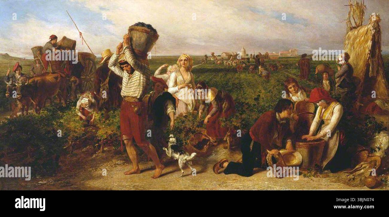 Uwins, Thomas; The Vintage in the Claret Vineyards of South of France; Tate; http://www.artuk.org/artworks/the-vintage-in-the-claret-vineyards-of-the-south-of-france-202589 Stockfoto