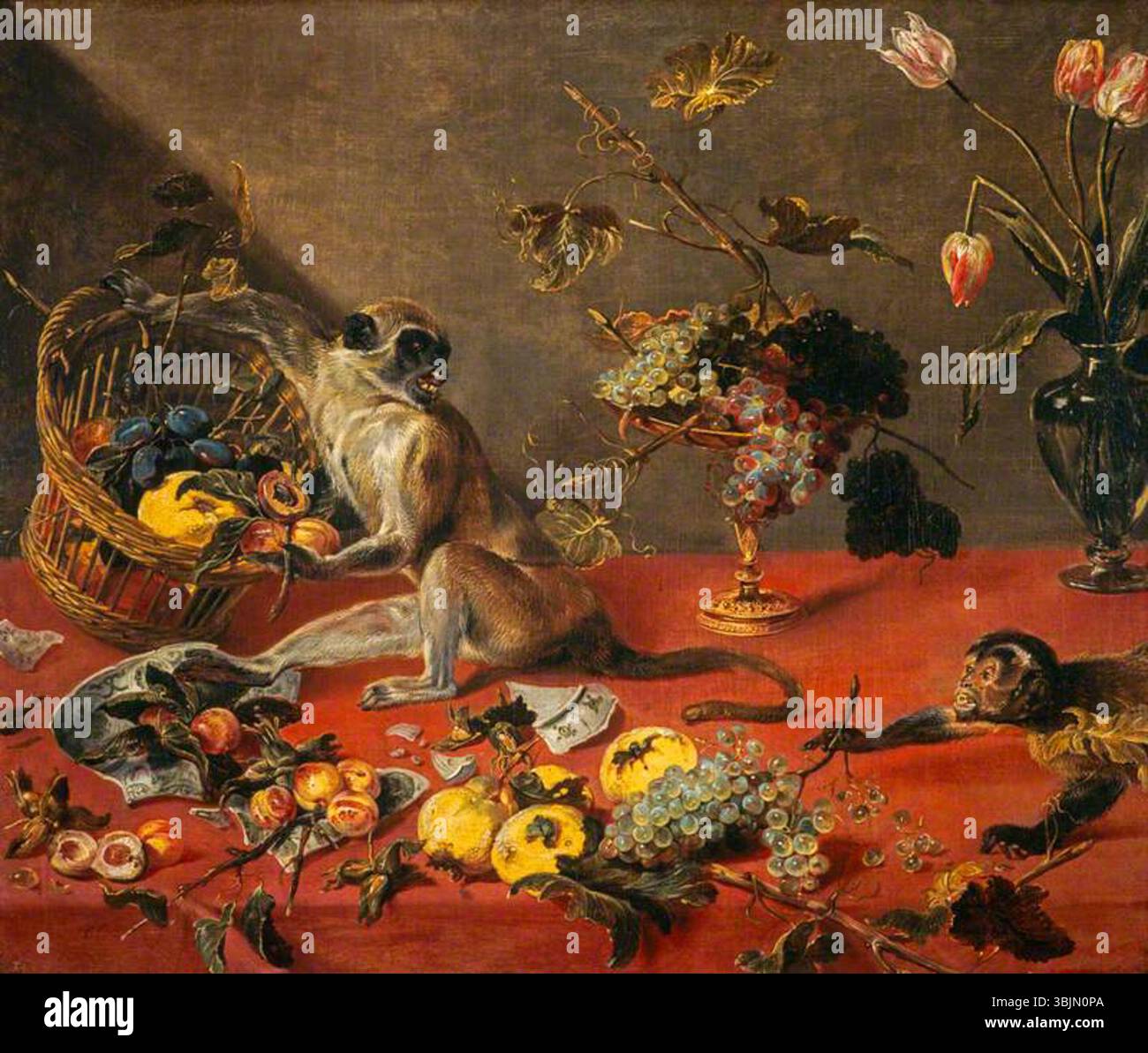 Snyders, Frans; schelmische Affen; National Galleries of Scotland; http://www.artuk.org/artworks/mischievous-monkeys-210722 Stockfoto