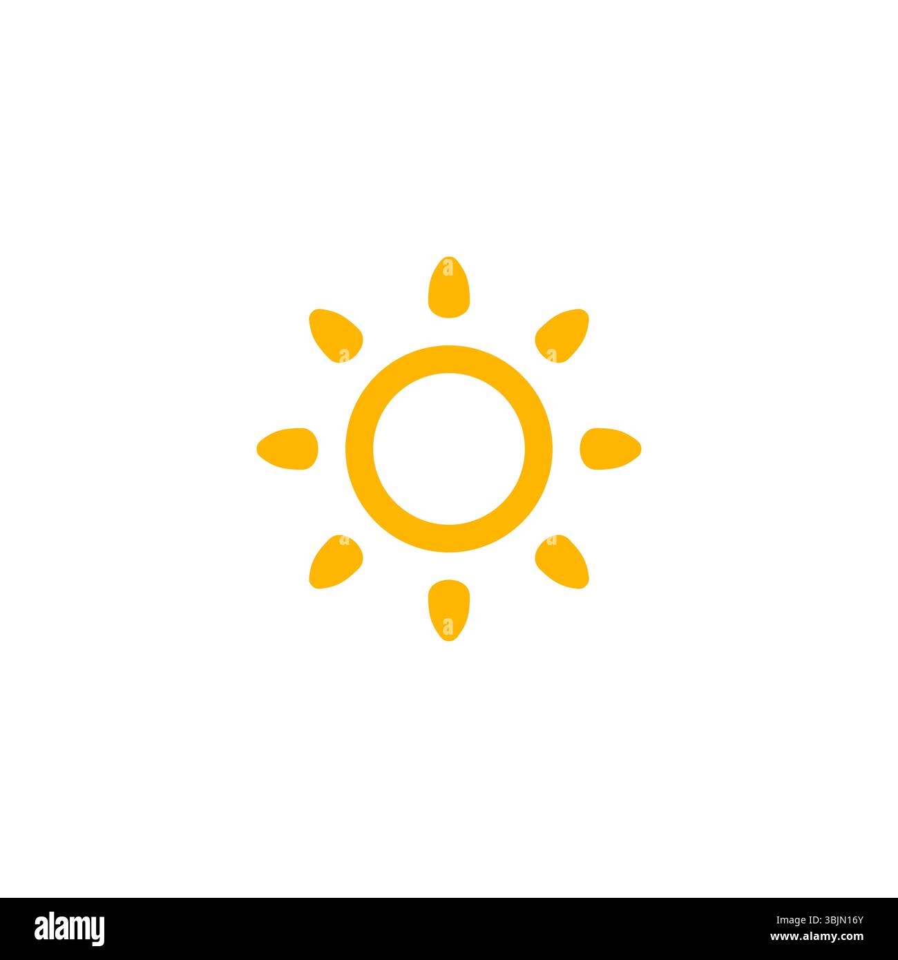 Boho Sun Icon Ringform Minimal Style. Ideal Für Morning Heat Sign, Solstice Themes, Sengende Wettersymbole Und Trendige Boho Interfaces. Vektor Stock Vektor