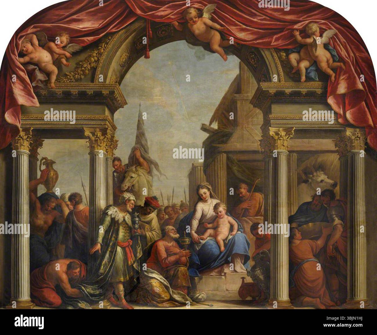 Thornhill, James; The Adoration of the Magi; National Trust, Wimpole Hall; http://www.artuk.org/artworks/the-adoration-of-the-magi-171735 Stockfoto