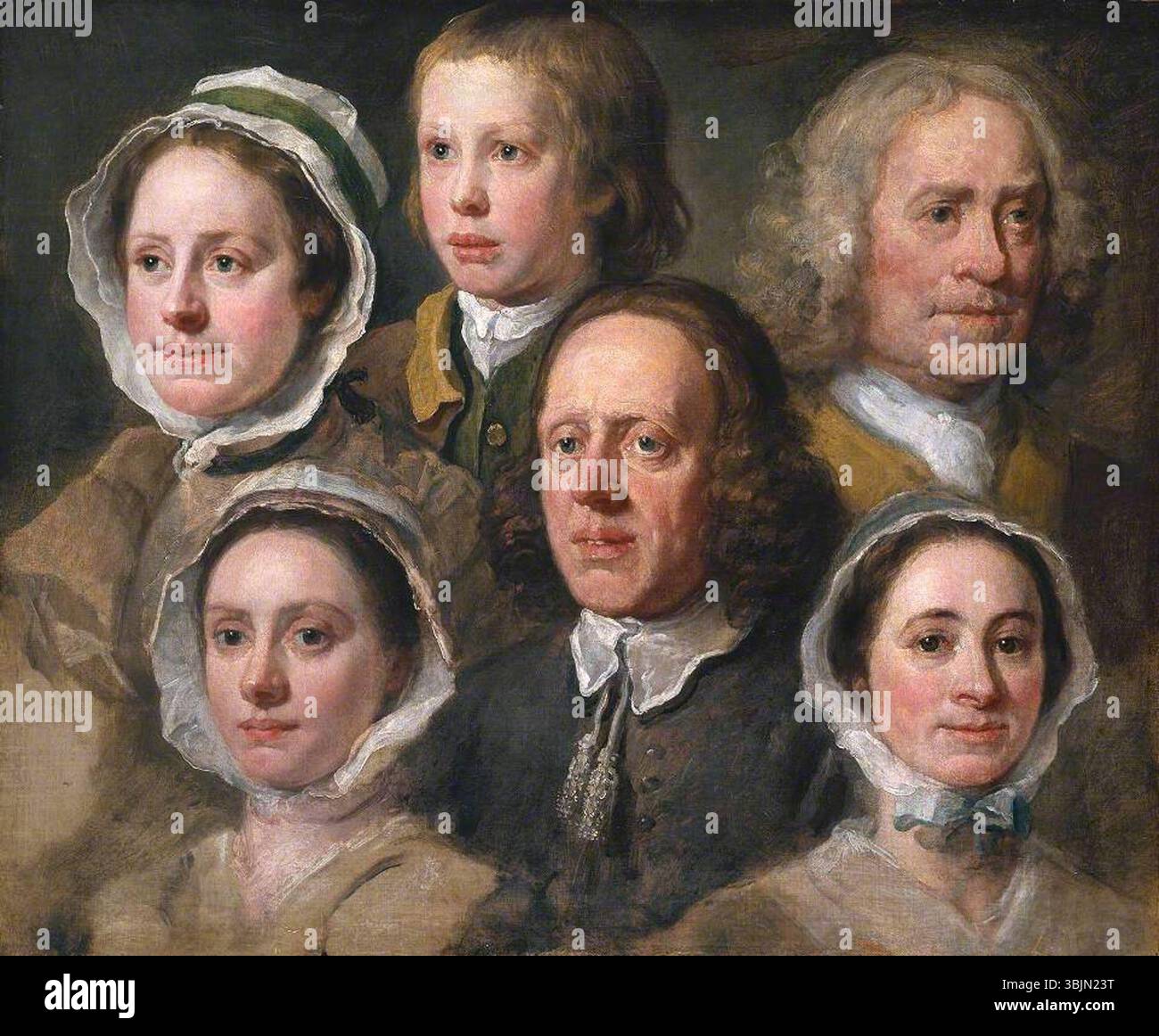 Hogarth, William; Leiter von sechs Hogarth's Servants; Tate; http://www.artuk.org/artworks/heads-of-six-of-hogarths-servants-199319 Stockfoto