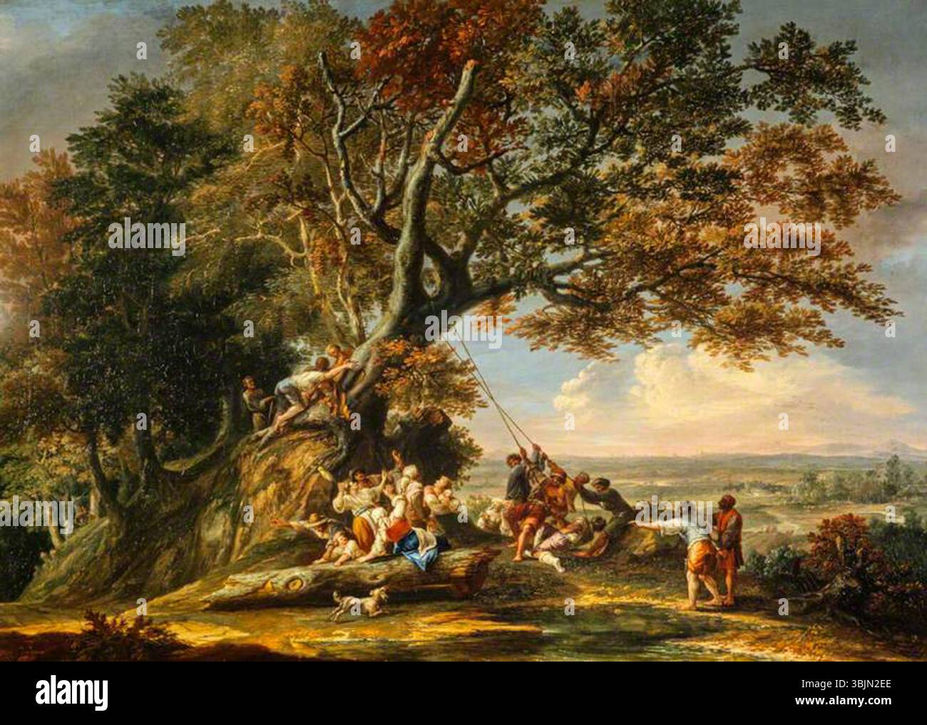 Dietrich, Christian Wilhelm Ernst; Saint Bonifatius Felling the Sacred Oak; National Galleries of Scotland; http://www.artuk.org/artworks/saint-boniface-felling-the-sacred-oak-209972 Stockfoto
