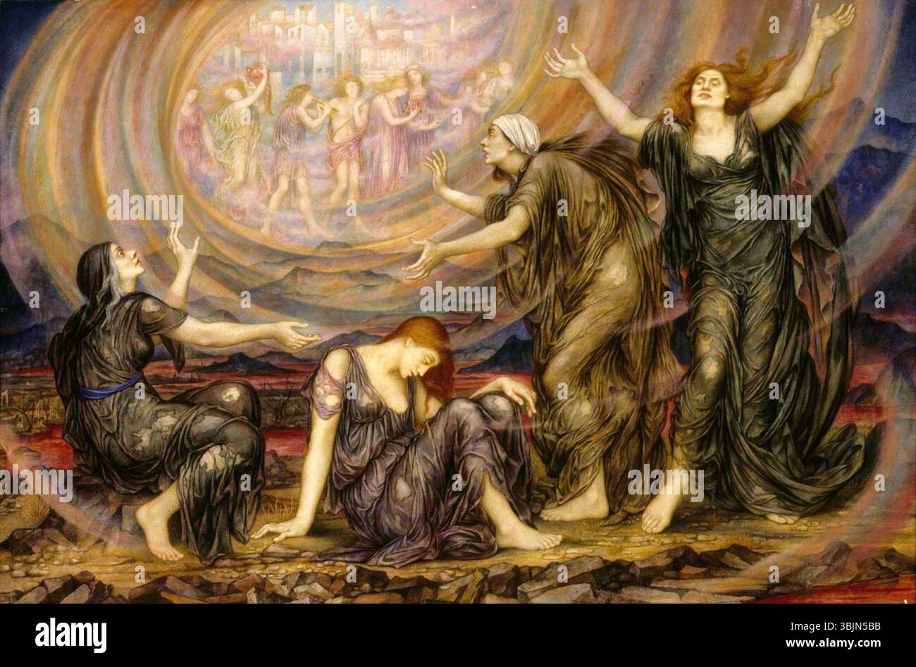 De Morgan, Evelyn; The Mourners; National Trust, Wightwick Manor; http://www.artuk.org/artworks/the-mourners-131464 Stockfoto
