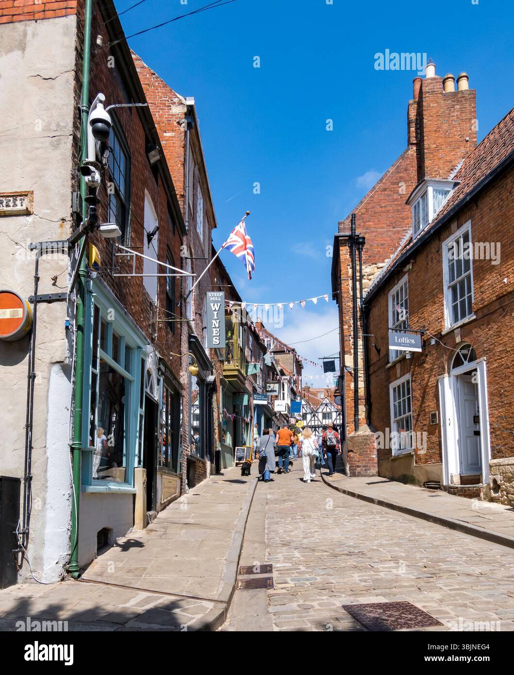 Upper Steilhang Hill an sonnigen Tagen, Lincoln City, Lincolnshire, England, Großbritannien Stockfoto
