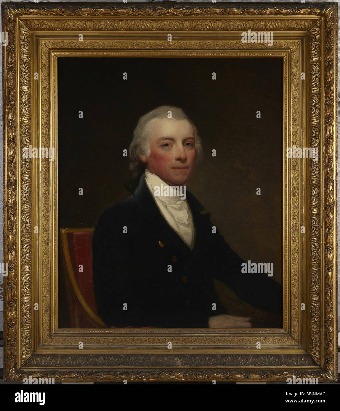 Ölporträt des irischen Malers James Barry des amerikanischen Künstlers Gilbert Stuart aus dem 18. Jahrhundert im Princeton University Art Museum. Stockfoto
