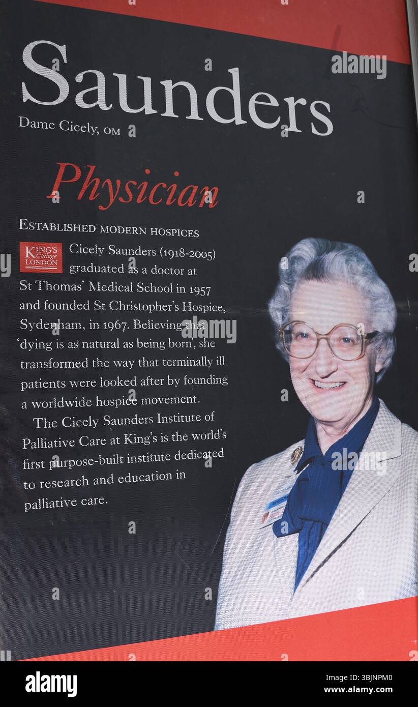 Foto von Dame Cecily Saunders, Kingsway, Camden, Central London, England, Vereinigtes Königreich. Stockfoto