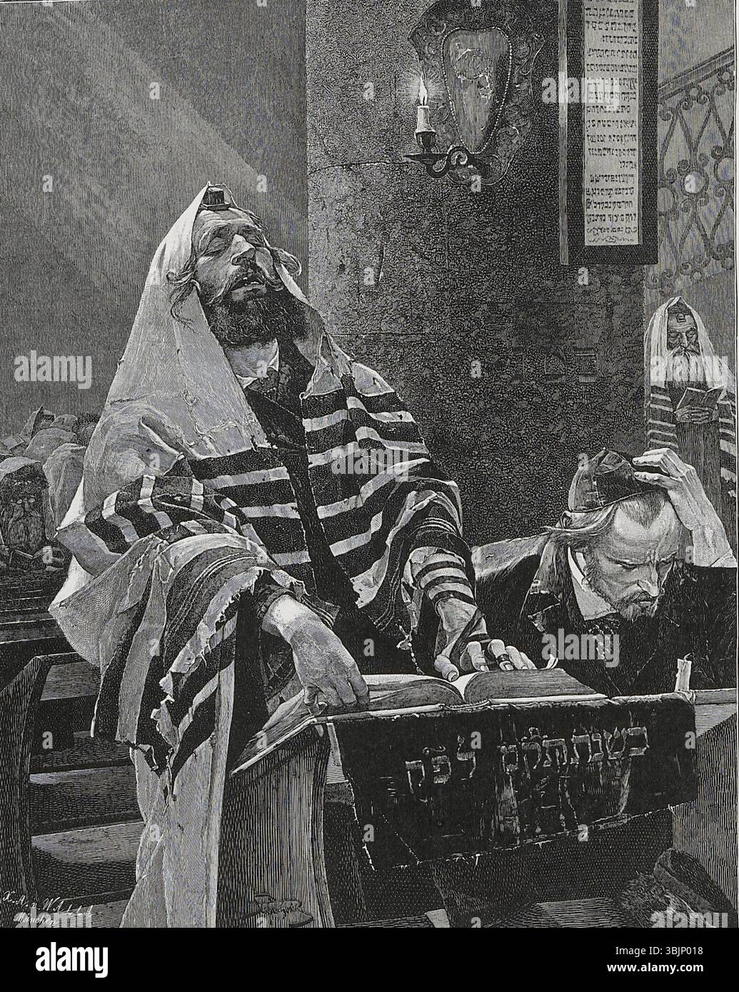 Stanisaw Grocholski (1858–1932) schuf das Gemälde „dem Herrn sei Ehre!“ Vor 1895. Das Kunstwerk ist ein religiöses Ölgemälde, das Grocholskis Stil des späten 19. Jahrhunderts widerspiegelt und sich auf spirituelle Themen konzentriert. Stockfoto