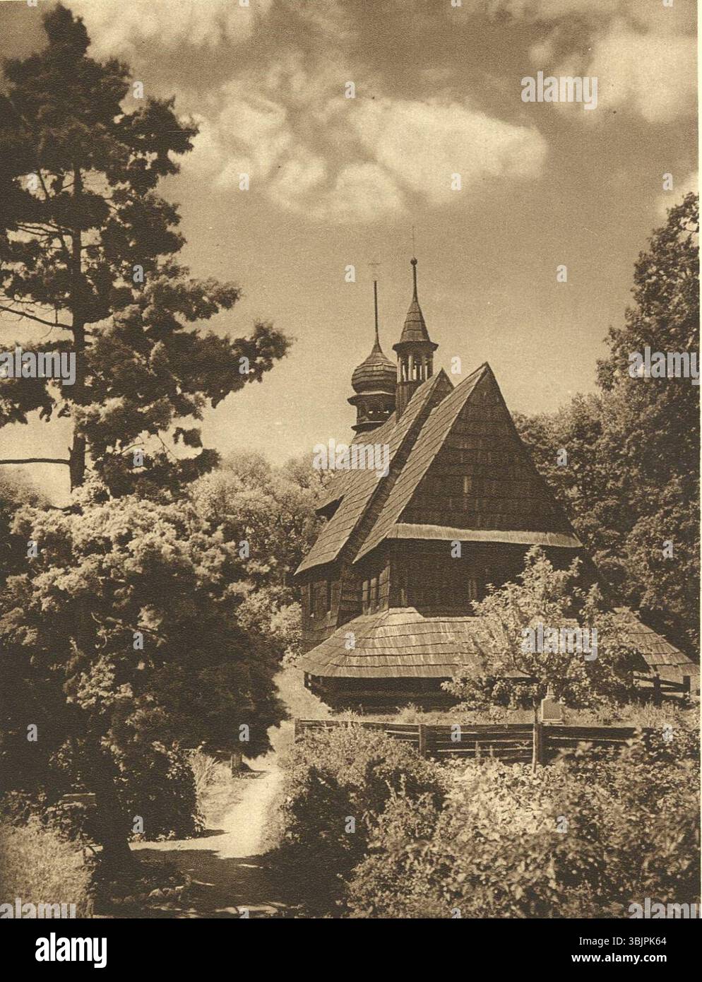 Kurt Hielscher Deutschland 1924 Pniów Holzkirche. Stockfoto