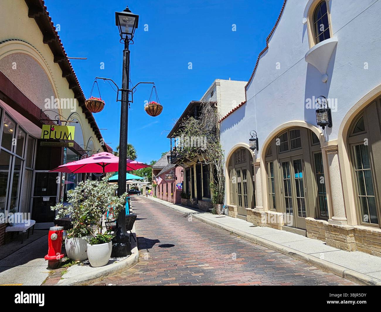 Aviles Street, St. Augustine. Aviles ist die älteste Straße des Landes und die frühe Heimat des Kunstviertels St. Augustine Stockfoto