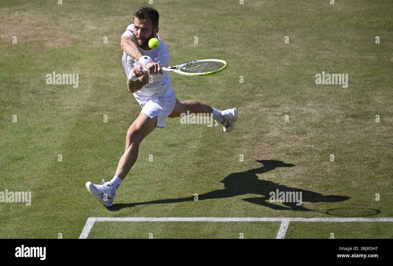 Corentin Moutet FRA Action Tennis, ATP 250, BOSS Open 2025, Stuttgart, Baden-Württemberg, Deutschland, Europa Stockfoto