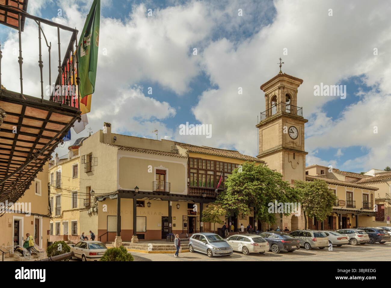 Uhrenturm, Melchor Garrido, neoklassizistisch, 19. Jahrhundert, in der Stadt Chinchilla de Montearagon, Provincia de Albacete, Kastilien La Mancha, Spanien, USA. Stockfoto